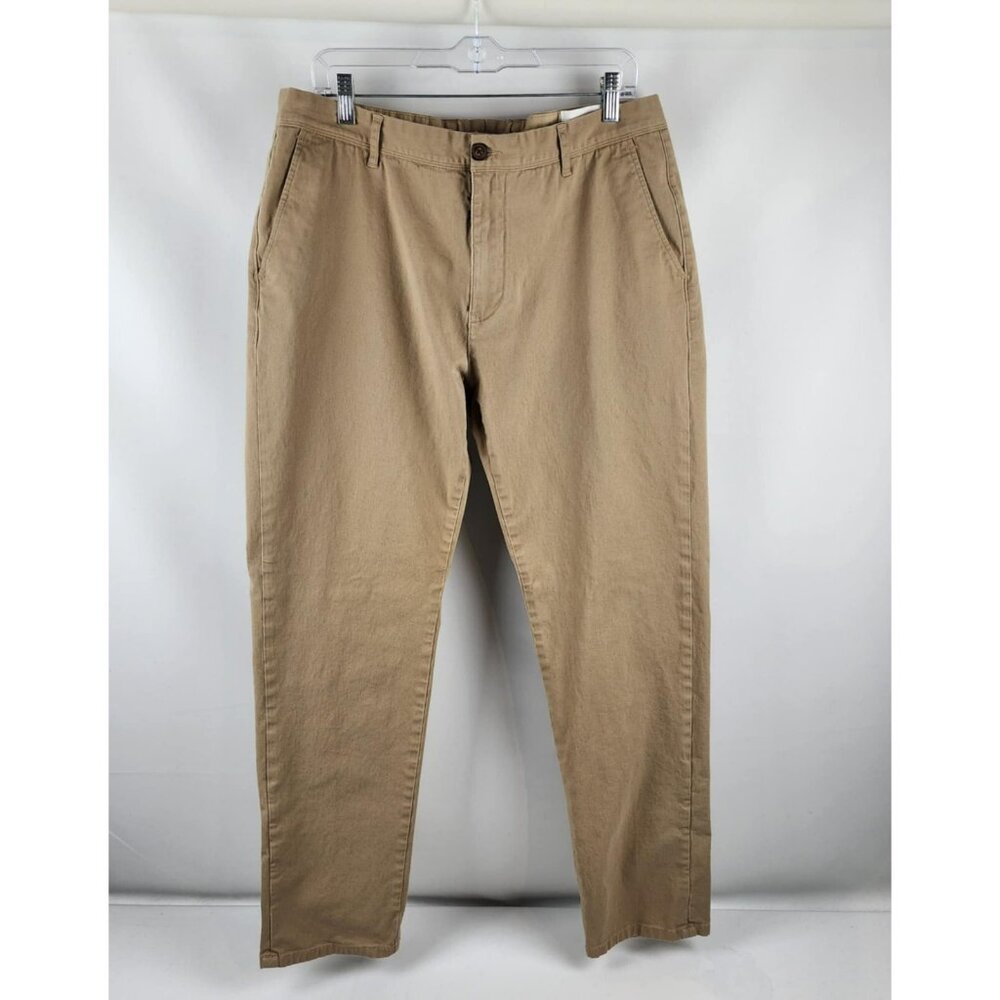 Mott & Bow Pants Mens 36x31 Tan Twill Chino Charles Khaki Slim Leg